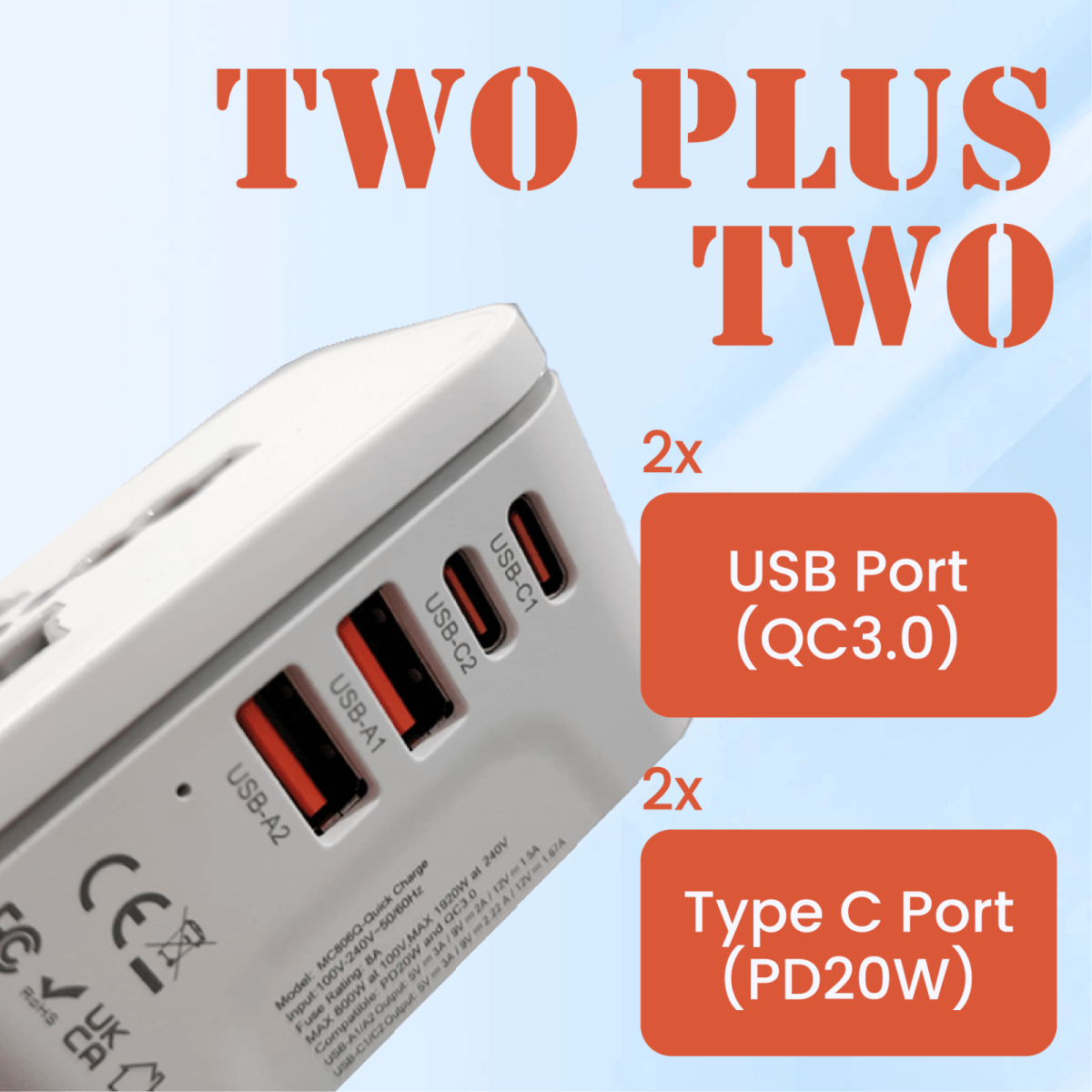 World Travel Adaptor With PD20W Quick Charge Corporate Gifts Singapore