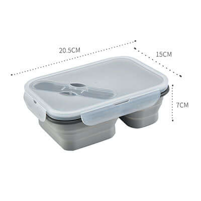 2 Compartment Silicone Collapsible Lunch Box Corporate Gifts Singapore