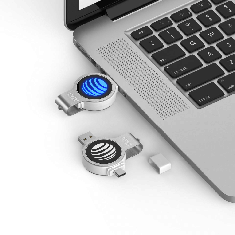 Round Swivel USB OTG Flash Drive with LED Logo Corporate Gifts Singapore
