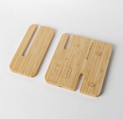 15W 3in 1 Bamboo Wireless Charger Corporate Gifts Singapore