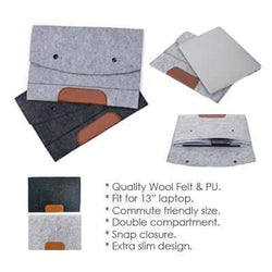 13'' Felt and PU Leather Ipad Tablet Sleeve - Giftmart.sg