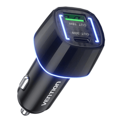 Vention Car Charger with 2 Ports 30W, fast charging, dual-port design, perfect corporate gift