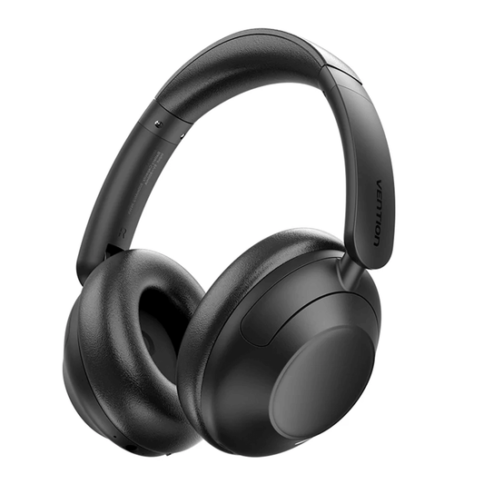 Vention Echo Clarity LH01 Wireless Headphone black design with cushioned ear cups, perfect for audio quality and comfort.