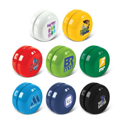 Colorful Yoyos for Corporate Gift promotions in various designs and colors.