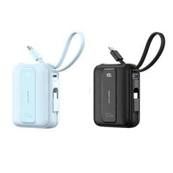 Valore 22.5W 10000mAh Power Bank with Dual Built-in Cables CCC Certified (PD66) in black and white colors.