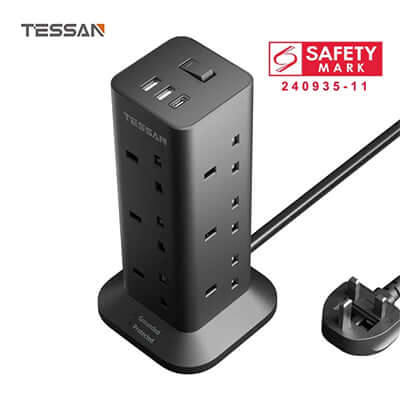 TESSAN Socket Tower 12 Ways Outlet Extension Plug with Multi Plugs Corporate Gifts Singapore