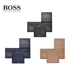 Hugo Boss Wallet with Flap Classic Grained in black, navy, and tan, ideal for corporate gift.