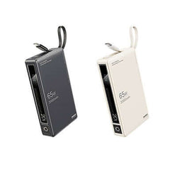 Remax RPP-87 65W Powerbank with Cable 20000mAh in space grey and Yunyan rice colors.