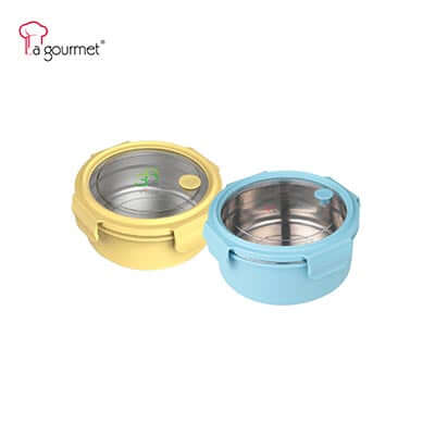 La Gourmet 1L Round Lunch Box With 304 S/S Insert Corporate Gifts Singapore