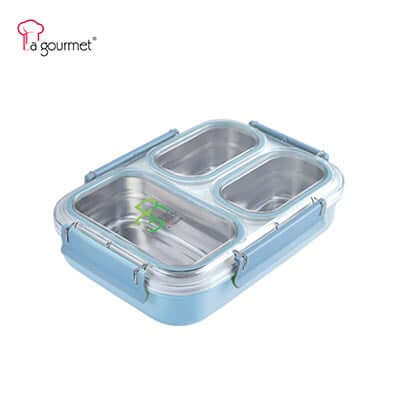 La Gourmet Sassy 1.2L 3 Compartments Stainless Steel Insert Lunch Box Corporate Gifts Singapore