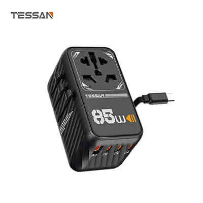 TESSAN 85W Travel Adapter with Built-in USB-C 75cm Cable Corporate Gifts Singapore