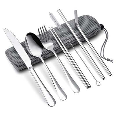 7 Pieces Stainless Steel Cutlery and Straw Set Corporate Gifts Singapore