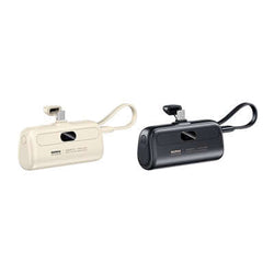 Remax RPP-76 Capsule Powerbank 5000mAh in white and black, perfect as a corporate gift.