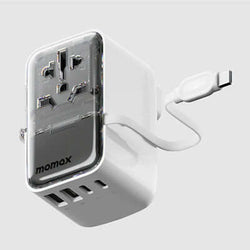 Momax 1-World+ Flow 4-Port Travel Charger With Built-In USB-C Cable 35W Corporate Gifts Singapore
