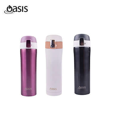 Oasis Stainless Steel Flip-Top Vacuum Flask Insulated Water Bottle 450ML Corporate Gifts Singapore
