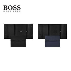 Hugo Boss Folder A4 Cloud Matte in dark blue and black, ideal for corporate gift and stylish office organization.