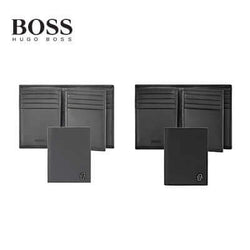 Hugo Boss Card Holder with Flap Double B Saffiano, premium leather accessory for corporate gift.