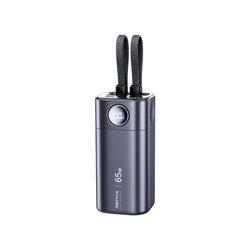 Remax FP-77 65W Mobile Powerbank 20000mAh in sleek design with dual outputs and digital display.