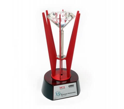 Lamina Diamond on Round Wood Base Corporate Gifts Singapore