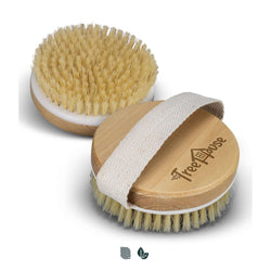 Wooden Body Brush with sisal bristles and woven cotton strap, perfect for exfoliation and a corporate gift.