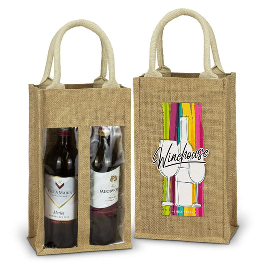 Serena Jute Double Wine Carrier Corporate Gift Singapore