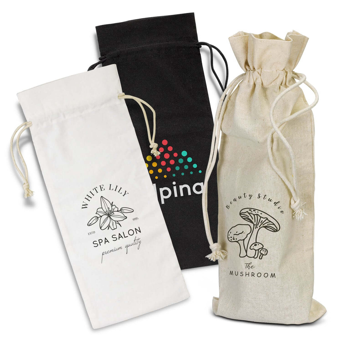 Cotton Wine Drawstring Bag Corporate Gift Singapore