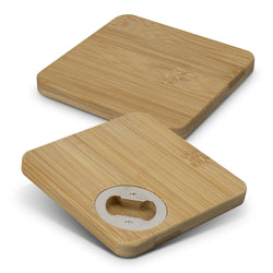 Bamboo Bottle Opener Coaster Square - Set of 2 Corporate Gift Singapore