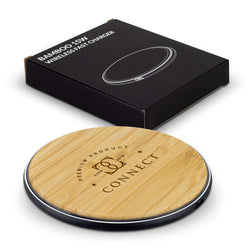 Bamboo 15W Wireless Fast Charger with bamboo pad and black gift box