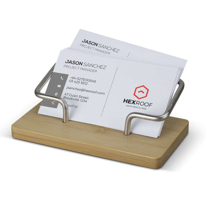Bamboo Business Card Stand Corporate Gift Singapore