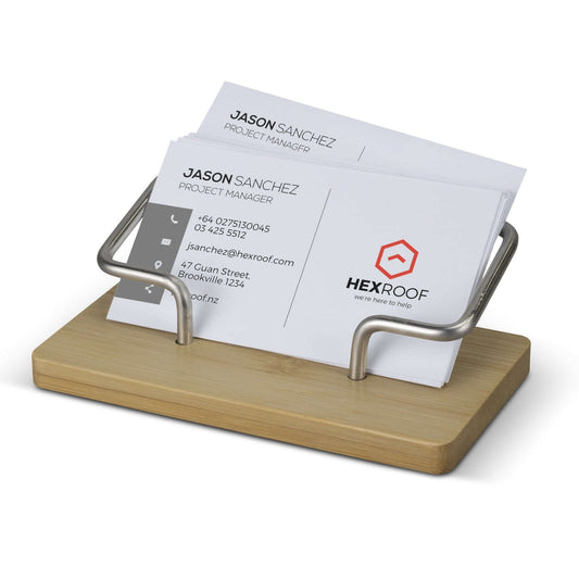 Bamboo Business Card Stand Corporate Gift Singapore