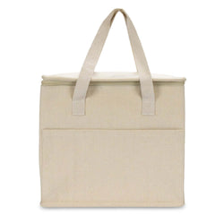 Aden Lunch Cooler Bag featuring natural cotton handle and front slip pocket for easy storage.