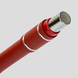 Eon Spinner Pen close-up showing the retractable red barrel and chrome accent, ideal for corporate gifts.