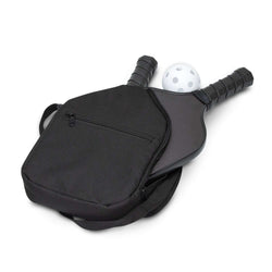 Baseline Pickleball Set with two paddles and pickleball in zippered carry bag.