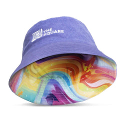 Custom Reversible Twill/Terry Bucket Hat in vibrant colors and terry towelling design for sun protection.