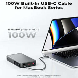 Aukey PB-Y48 Spark Sling 100W 20000mAh Compact Fast Charging Power Bank Built-in USB-C Cable Corporate Gifts Singapore