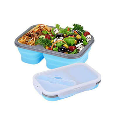 2 Compartment Silicone Collapsible Lunch Box Corporate Gifts Singapore