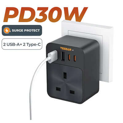 TESSAN PD30W Wall Plug Socket Extension Multi Charger Corporate Gifts Singapore