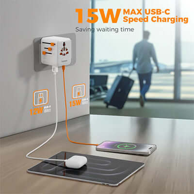 TESSAN 28W Travel Adapter with 2 USB A & 3 C Ports Corporate Gifts Singapore
