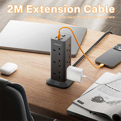 TESSAN Socket Tower 12 Ways Outlet Extension Plug with Multi Plugs Corporate Gifts Singapore