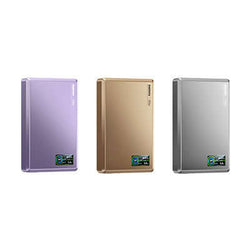 Remax FP-37 Magnetic Suction Wireless Charging Powerbank in three colors: purple, gold, and silver.