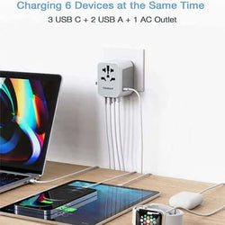 TESSAN Travel Adapter 28W with 3 USB C & 2 USB Ports Corporate Gifts Singapore