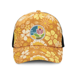 Cruise Custom Cap with Full Colour Patch featuring vibrant floral design and adjustable snapback closure.