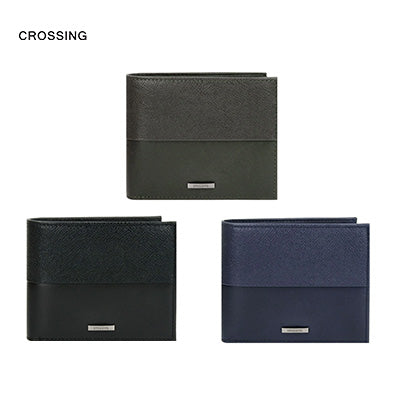 Crossing Infinite Bi-Fold Leather Wallet With Window And Coin Pocket RFID Corporate Gifts Singapore