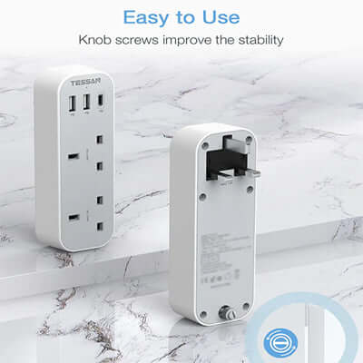 TESSAN Vertical Socket Extension Adaptor with 3 USB Corporate Gifts Singapore