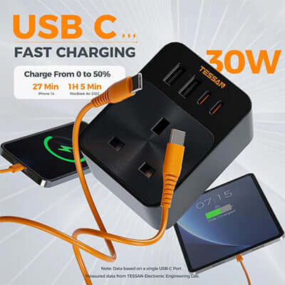 TESSAN PD30W Wall Plug Socket Extension Multi Charger Corporate Gifts Singapore