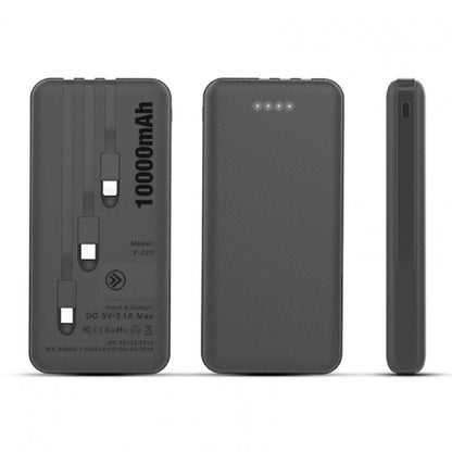 10000mAh Powerbank with 3 Built-in Cables - Giftmart.sg