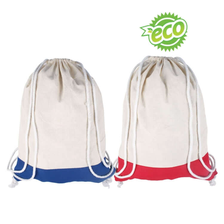 2 Tone Cotton Drawstring Backpack Corporate Gifts Singapore