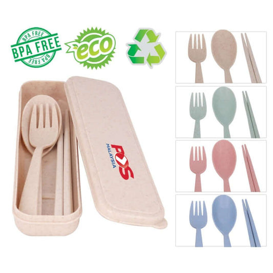 Organic Wheat Fiber Cutlery Set Corporate Gifts Singapore