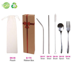 Eco-Friendly Stainless Steel Straw & Cutlery Set Corporate Gifts Singapore