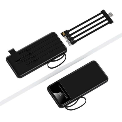 10000mAh Powerbank with 4 Detachable Built-in Cables & Mobile Stand - Giftmart.sg